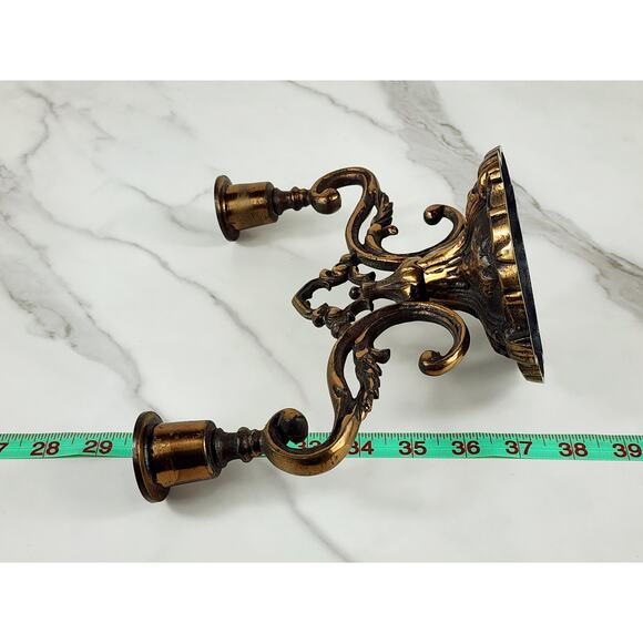 Johnson Bronze Co Ornate Candle Holder Candelabra 50s Newcastle PA Bronze 7 1/2" - Picture 16 of 16